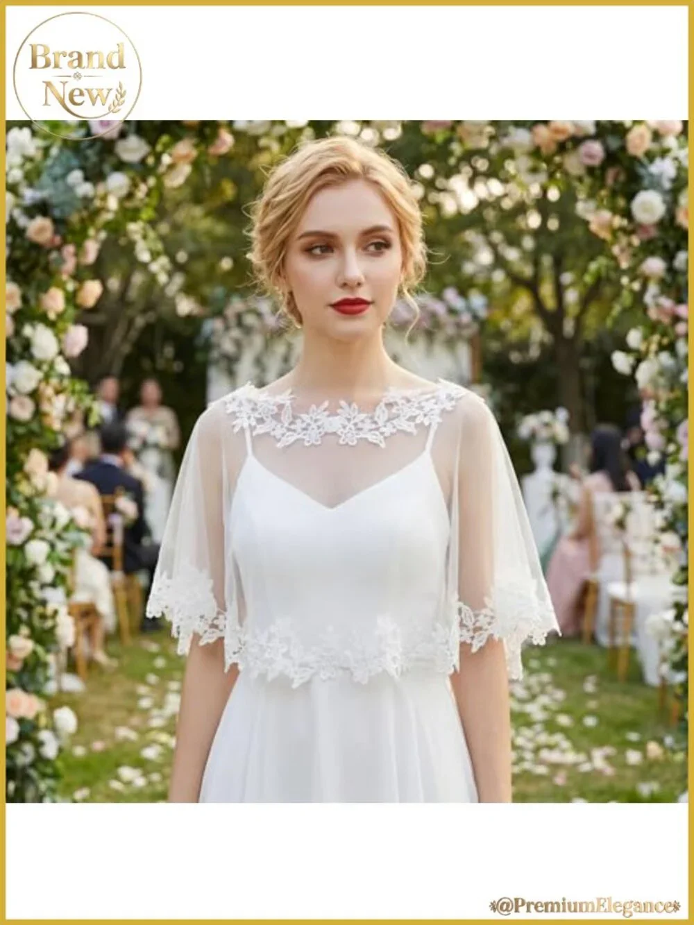 Lace Shawl Wrap Women Evening Dress Wedding Bridal Cape Sheer Tulle